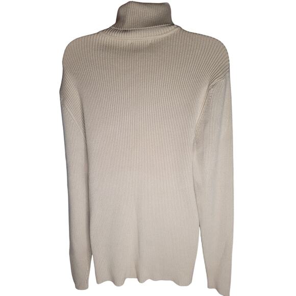 Coofandy Women Turtleneck Sweater Khaki Heavy Ribbed Knit NWT Sz M - Picture 2 of 3